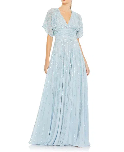 Mac Duggal Women's Beaded & Sequined V-neck Gown In Powder Blue