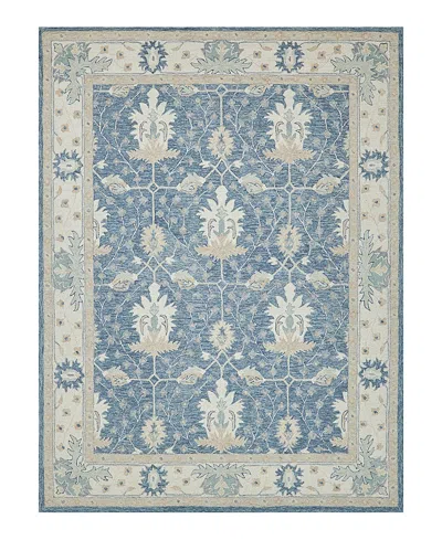 Exquisite Rugs Claremont Oushak 6793 Area Rug, 6' X 9' In Blue/ivory