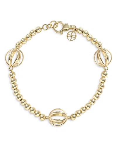 L. Klein 18k Yellow Gold Prisma Cage & Ball Bracelet In Gold