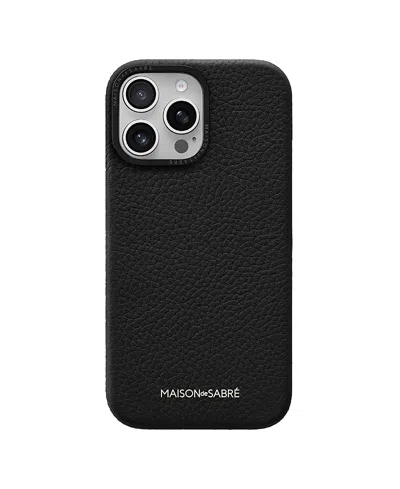 Maison De Sabre Leather Phone Case (iphone 16 Pro Max) In Black Caviar