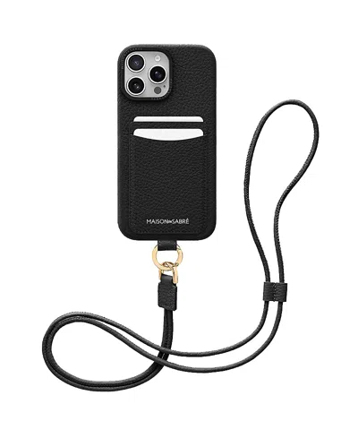 Maison De Sabre Sling Phone Case (iphone 16 Pro) In Black Caviar
