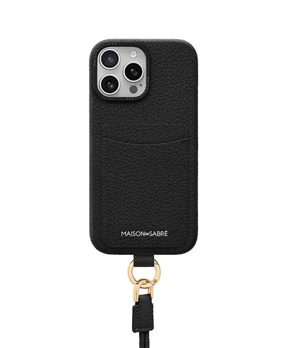 Maison De Sabre Sling Phone Case (iphone 16 Pro Max) In Black Caviar