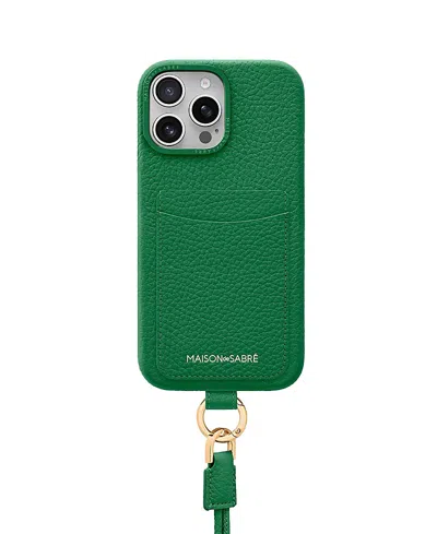 Maison De Sabre Sling Phone Case (iphone 16 Pro Max) In Emerald Green