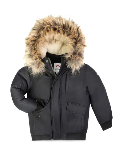 Appaman Boys' City Transit Faux Fur Trim Coat - Little Kid, Big Kid In Black