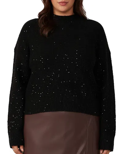 Shop Estelle Plus Night Sparkle Knit Sweater In Black/ Metallic