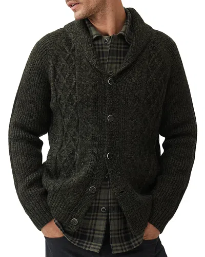 Rodd & Gunn North East Valley Wool Shawl Collar Cardigan In Fatigue
