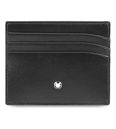 Shop Montblanc Meisterstuck Leather 6cc Wallet In Black