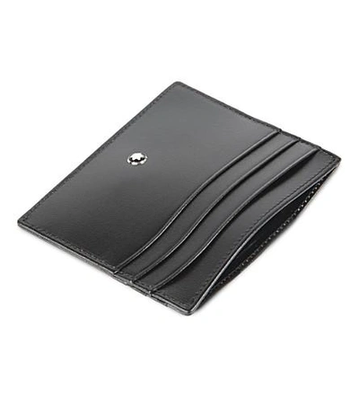 Shop Montblanc Meisterstuck Leather 6cc Wallet In Black