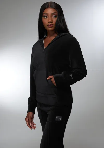 Bebe Micro Cord 1/4 Zip In Black