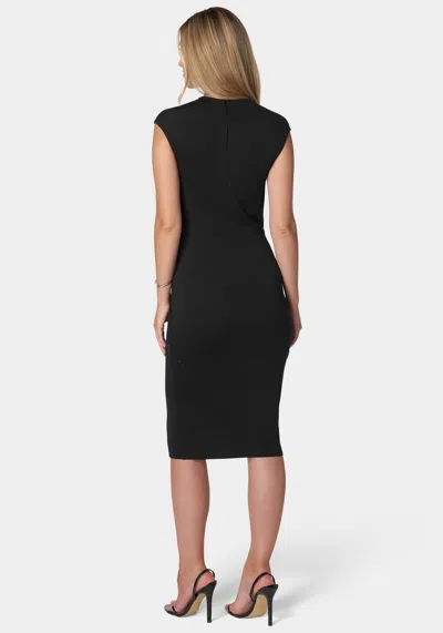 Shop Bebe Lace Applique Midi Dress In Black,white
