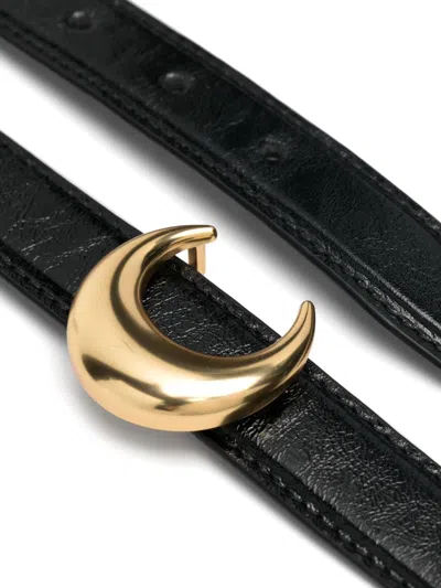 Marine Serre Moon Leather Belt In Black