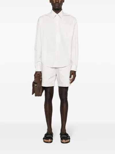 Ami Alexandre Mattiussi Tonal Ami De Coeur Shirt In Cotton Poplin In White