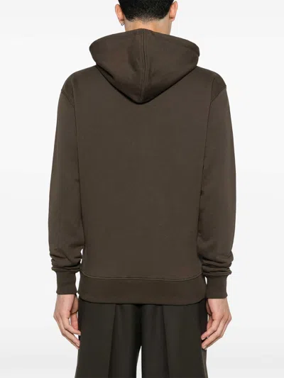 Shop Ami Alexandre Mattiussi Zip Up Sweatshirt In Camel