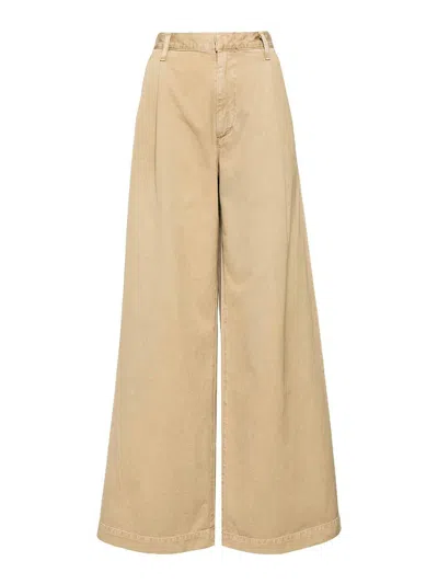 Agolde Daryl Wide Leg Pants In Basket In Beige