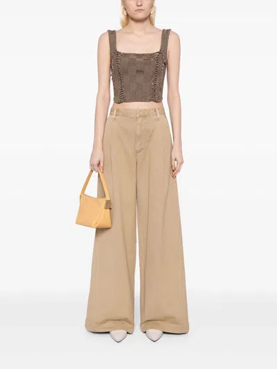 Agolde Daryl Wide Leg Pants In Basket In Beige