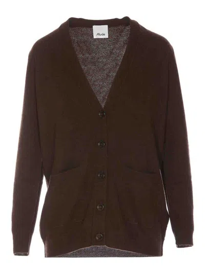 Shop Allude Dark Brown Cardigan