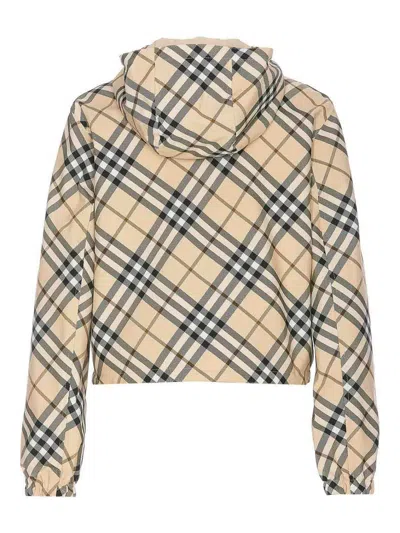 Shop Burberry Ecru Reversible Jacket In Beige