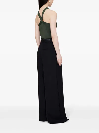 Shop Anine Bing Top Viscosa In Dark Green