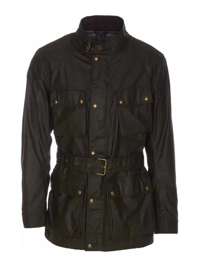 Belstaff Trialmaster Motorcycle Jacket In Green