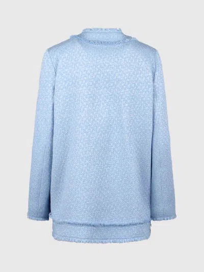 Dolce & Gabbana Light Blue Single-breasted Jacket With Logo Detail On Buttons In Cotton Blend Woman In Blue