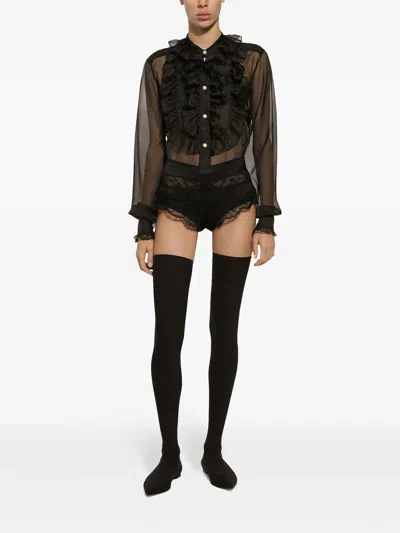 Shop Dolce & Gabbana Organza Shirt In Black