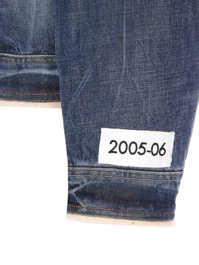 Dolce & Gabbana Buttoned Denim Jacket With Faux Shearling Finish In Blue