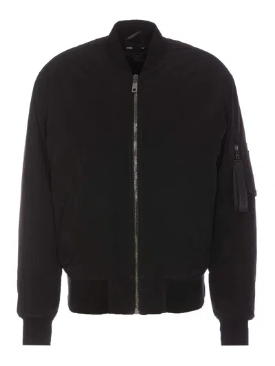 Dolce & Gabbana Bomber Jacket In Technical Fabric In Black
