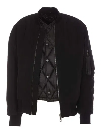 Dolce & Gabbana Bomber Jacket In Technical Fabric In Black