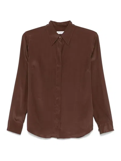 Shop Dries Van Noten Crepe Shirt In Brown