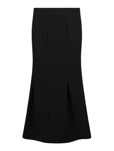 Shop Federica Tosi Maxi Skirt With Reverse Pleats In Black