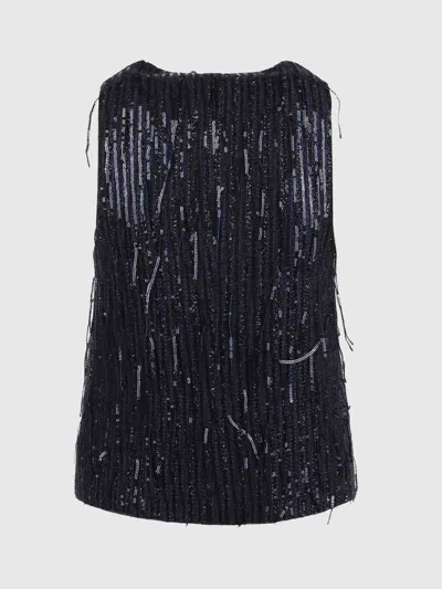 Shop Federica Tosi Vest With Sequins In Blue