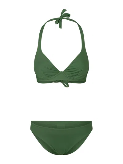 Fisico Cristina Ferrari Halterneck Bikini In Green