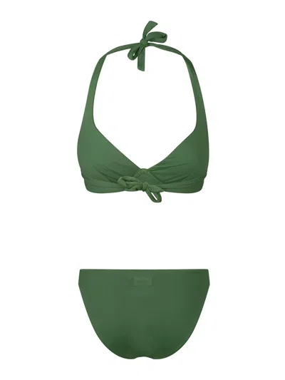 Fisico Cristina Ferrari Halterneck Bikini In Green