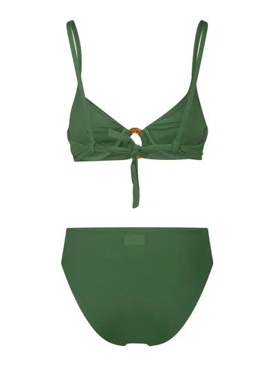 Fisico Cristina Ferrari Ring-detail Bikini In Green