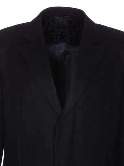 Givenchy Tailored Long Coat With Sharp Lapels In Blue