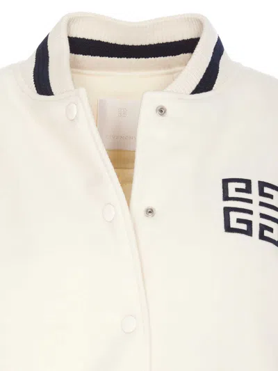 Shop Givenchy White And Black 4g Bomber