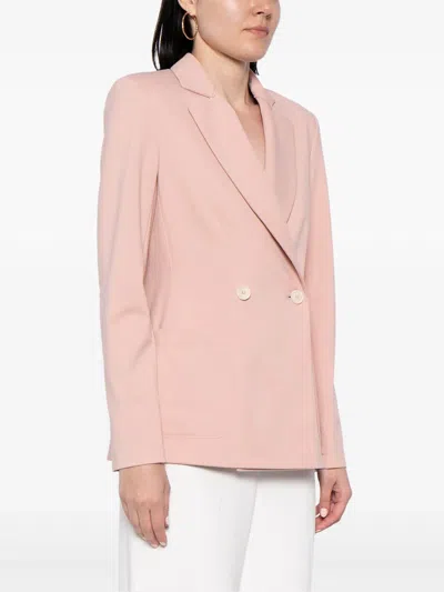 Harris Wharf London Shoulder-pads Double-breasted Blazer In Pink