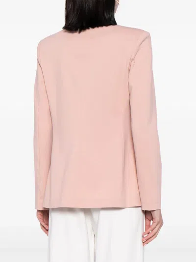 Harris Wharf London Shoulder-pads Double-breasted Blazer In Pink