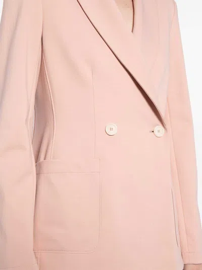 Harris Wharf London Shoulder-pads Double-breasted Blazer In Pink