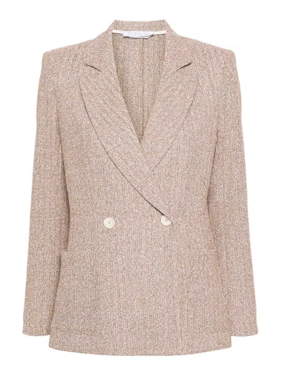 Harris Wharf London Double-breasted Button Blazer In Beige