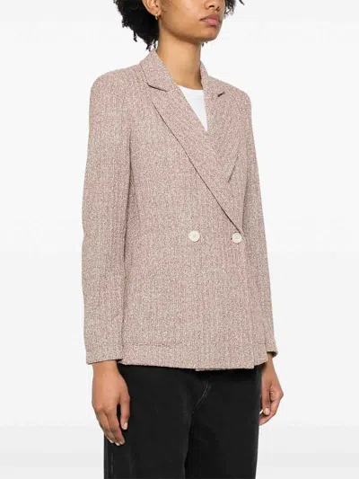 Harris Wharf London Double-breasted Button Blazer In Beige