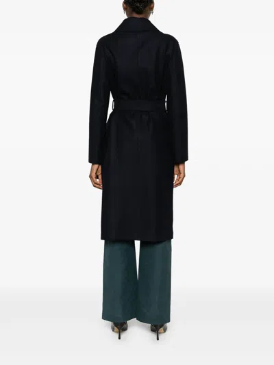 Shop Harris Wharf London Coat In Dark Blue