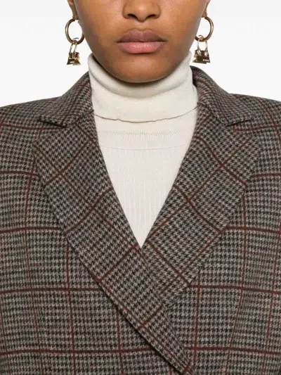Harris Wharf London Houndstooth-patterned Blazer In Brown