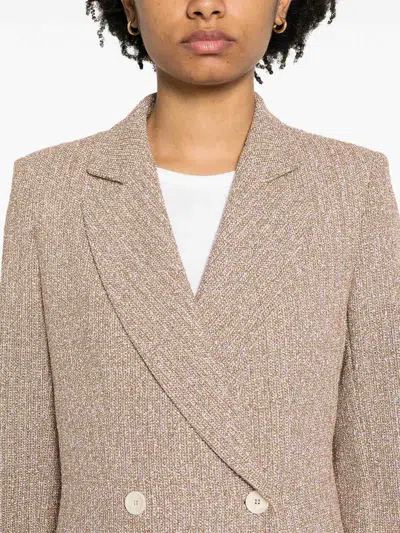 Harris Wharf London Double-breasted Button Blazer In Beige