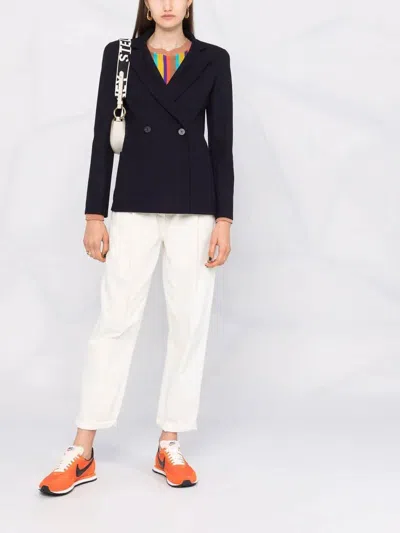 Harris Wharf London Notched-collar Double-breasted Jacket In Dark Blue