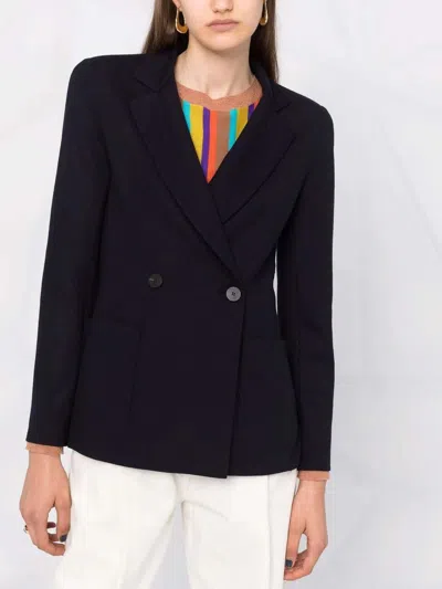 Harris Wharf London Notched-collar Double-breasted Jacket In Dark Blue