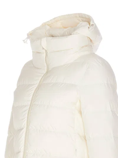 Herno White Down Jacket With Drawstring Hood In Tech Fabric Woman In White