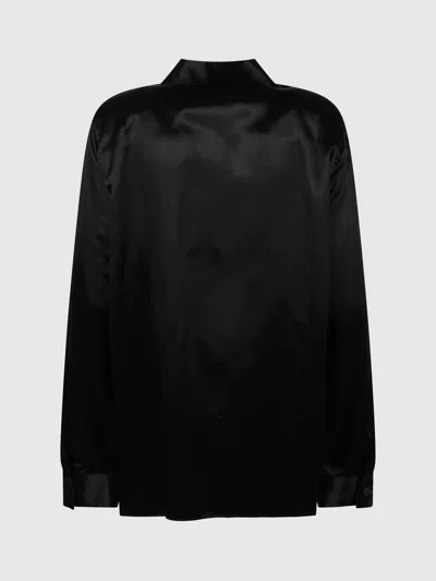 Jil Sander Panelled Satin-finish Shirt - Women's - Viscose/cupro In Black