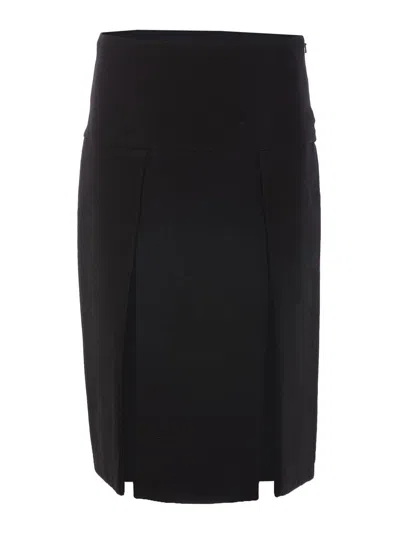 Khaite Kidd Pleated Midi Skirt In Black