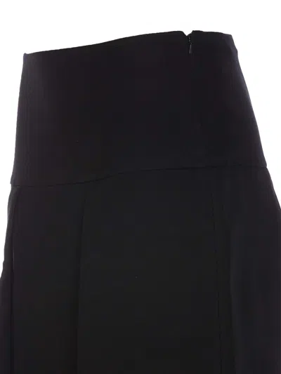 Khaite Kidd Pleated Midi Skirt In Black